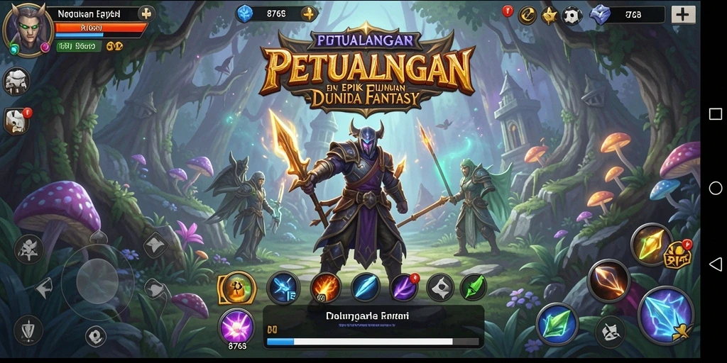 Screenshot utama dari 8768 menampilkan antarmuka permainan RPG yang menarik.