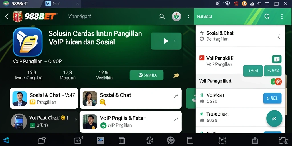 Antarmuka pengguna aplikasi VoIP Panggilan 988BET yang intuitif.