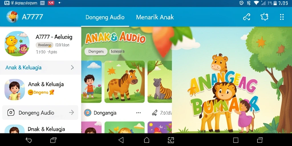 Tampilan antarmuka A7777 yang menarik dan ramah anak.
