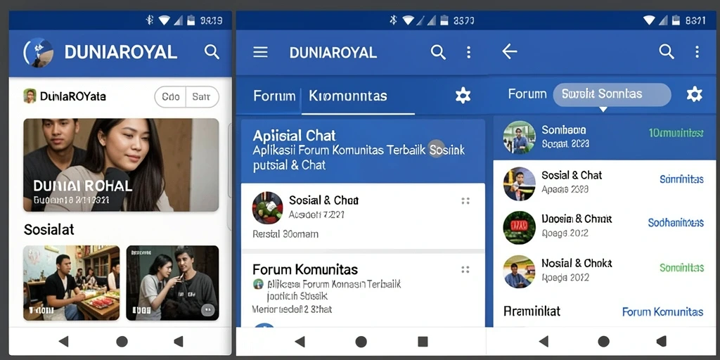 Antarmuka DUNIAROYAL yang menarik dan fungsional untuk Forum Komunitas.