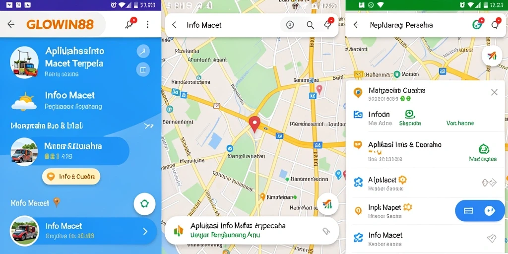 Antarmuka GLOWIN88 yang menampilkan informasi jalan dan kemacetan.
