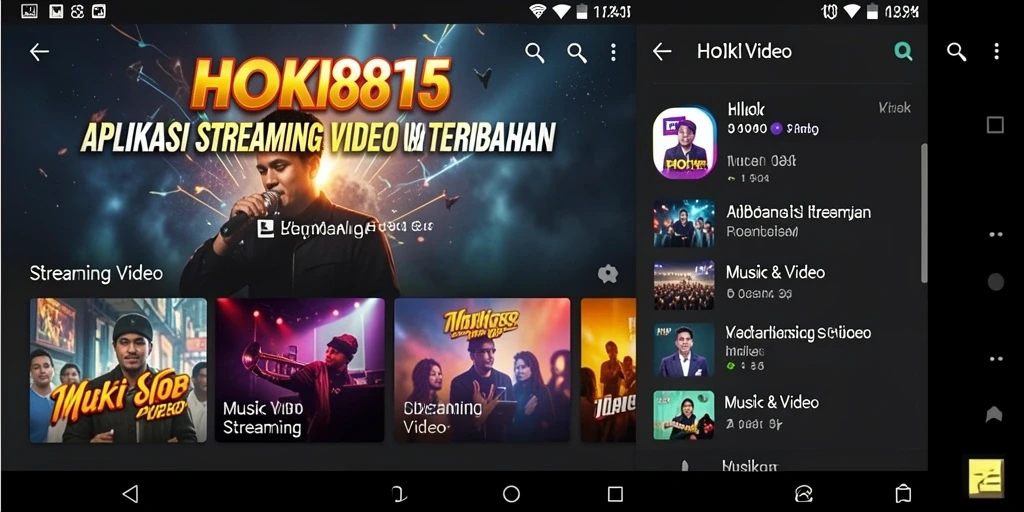 Tampilan antarmuka pengguna HOKI8815 saat menonton Streaming Video.