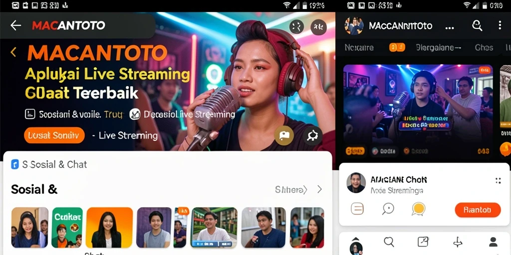 Tampilan antarmuka Live Streaming yang interaktif dan menarik di MACANTOTO.