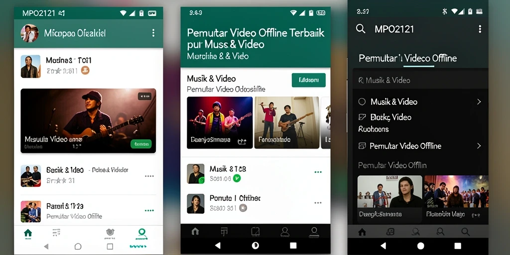 Antarmuka Pemutar Video Offline MPO2121 yang intuitif dan menarik.